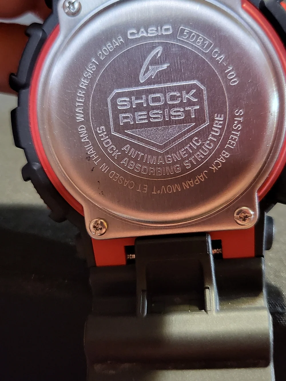 CASIO G-SHOCK GA-100 Black and Red Sport Watch